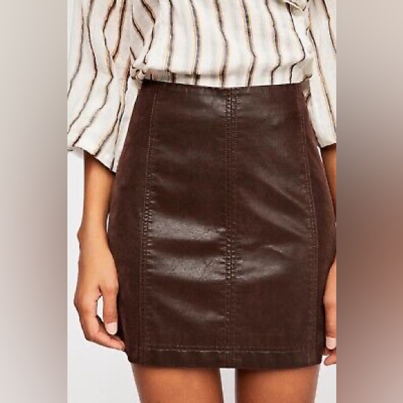 Free People Modern Femme Vegan Suede Mini Skirt - Picture 2 of 5
